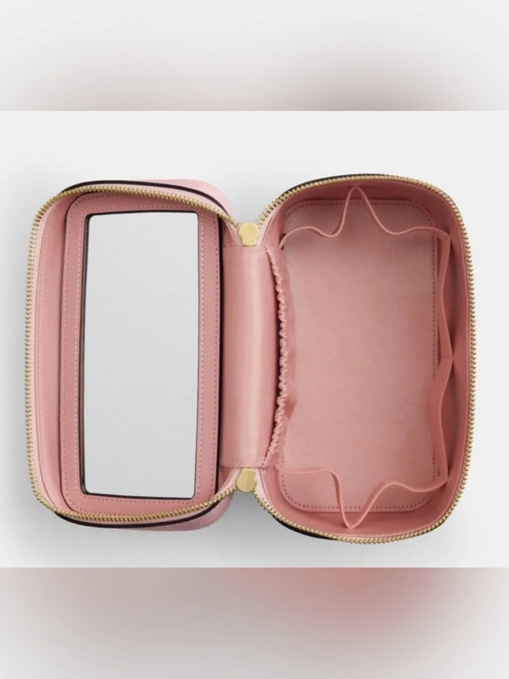 Coach Pink Signature Vanity Cosmetic Case with Top Handle